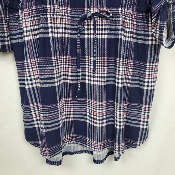 Bobbie Brooks sz 1X plaid drawstring dress - Picture 4 of 8